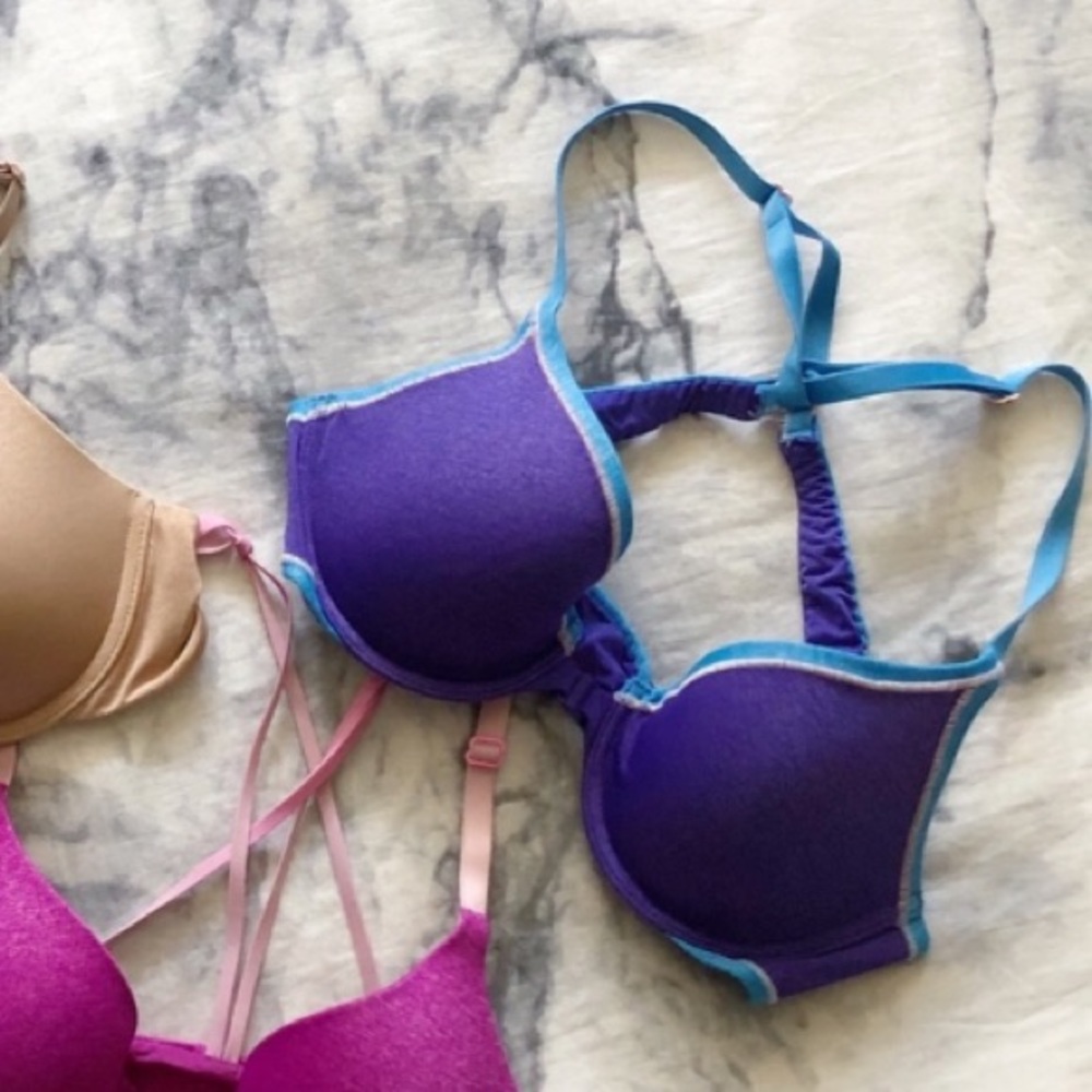 Purple VS Front Buckle Semi Demi Bra